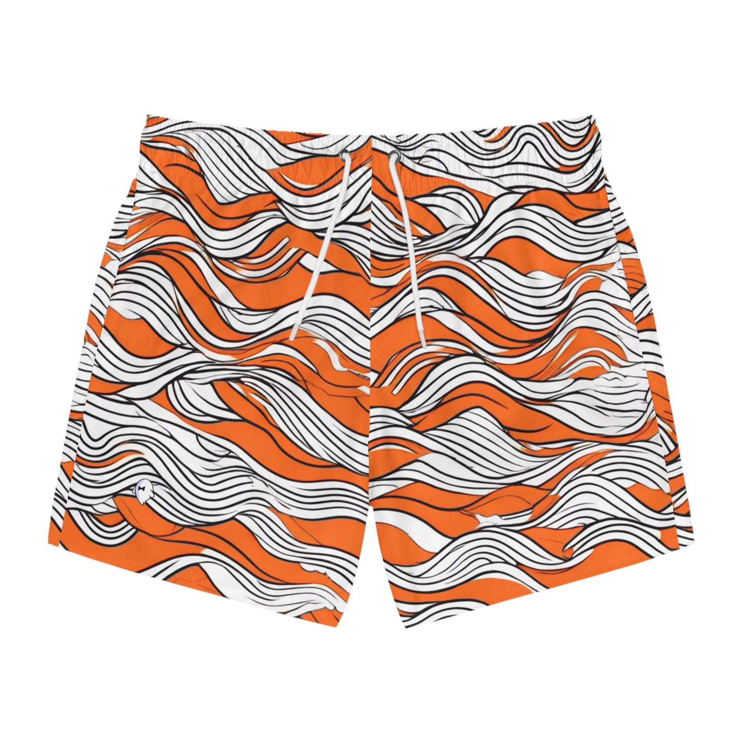 Orange Swirl Swim Trunks